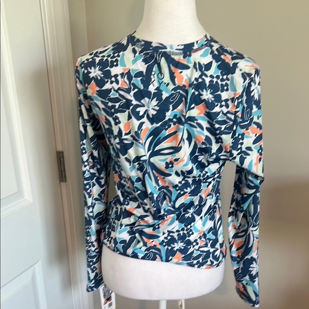 White and Blue ROXY swim shirt - Picture 4 of 5
